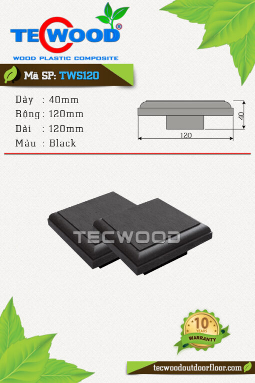 Nắp chụp gỗ nhựa TecWood -TWS120 Black
