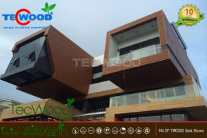 Tấm ốp tường mặt tiền gỗ nhựa