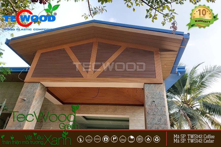 Tấm ốp tường mặt tiền bằng gỗ nhựa