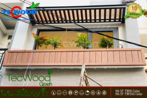 Tấm gỗ nhựa ốp tường mặt tiền