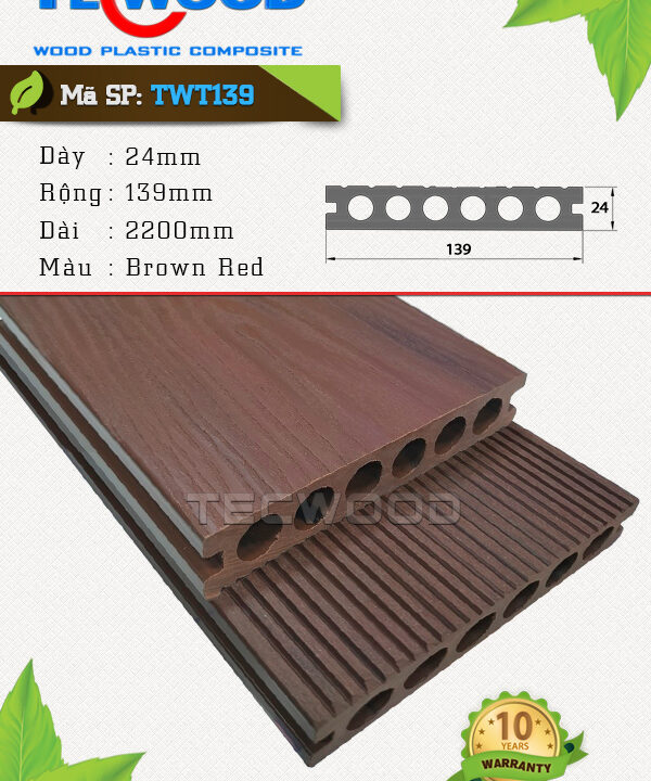 Sàn gỗ TecWood TWT139 Brown Red