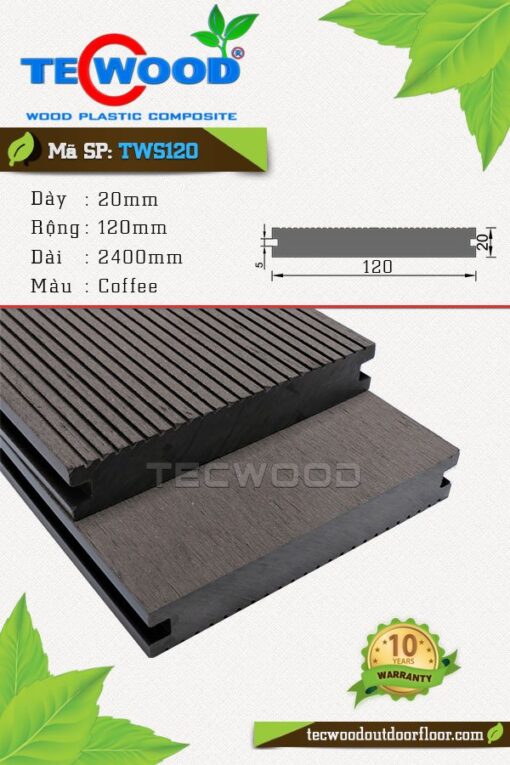 Sàn gỗ ngoài trời TecWood TWS120 - Coffee